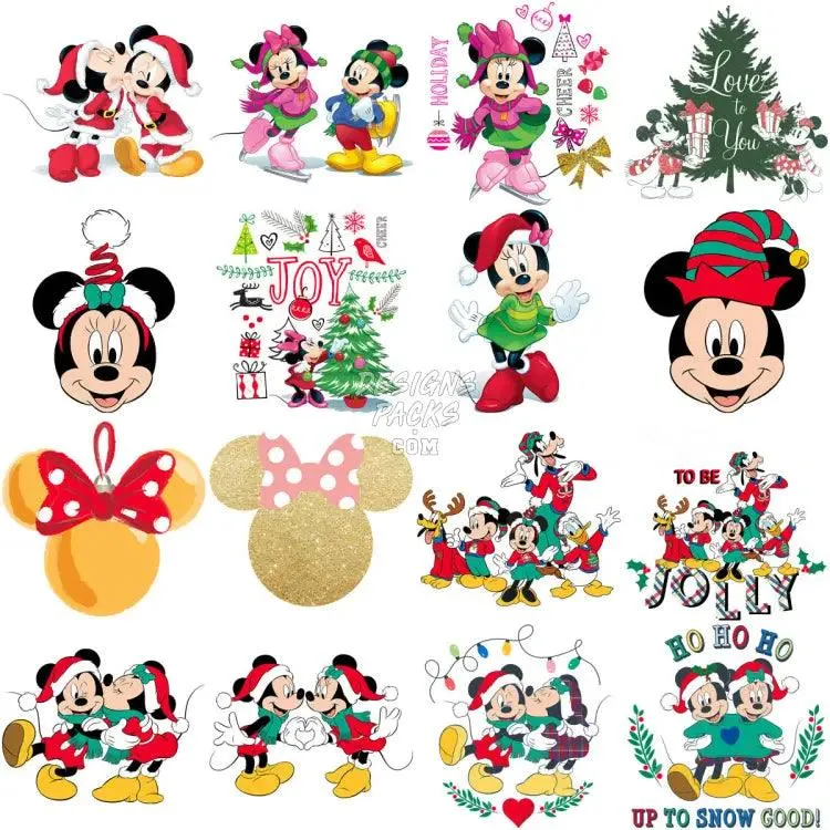 120 Mouse Christmas Cartoon Designs Bundle PNG