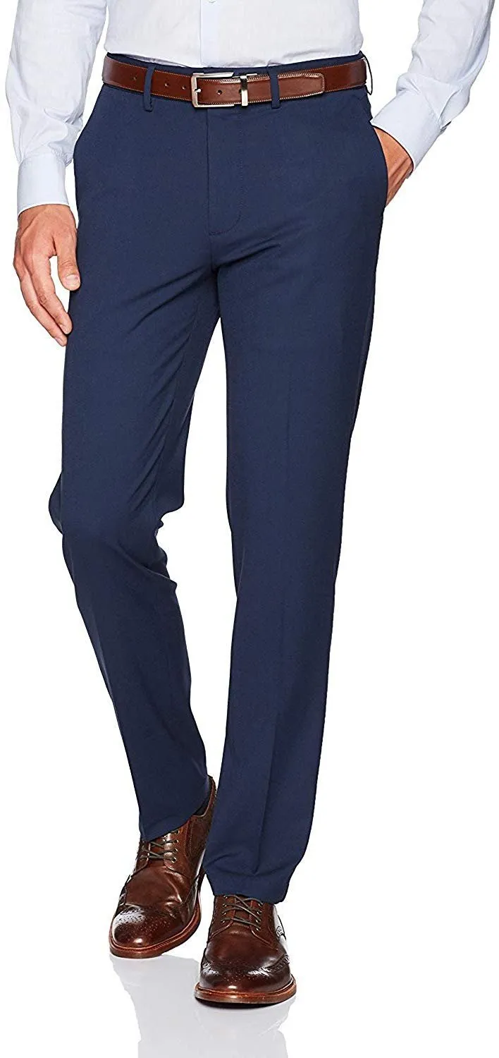 Adam Baker Men's Slim-Fit Flat-Front Dress Pants - Available in Colors