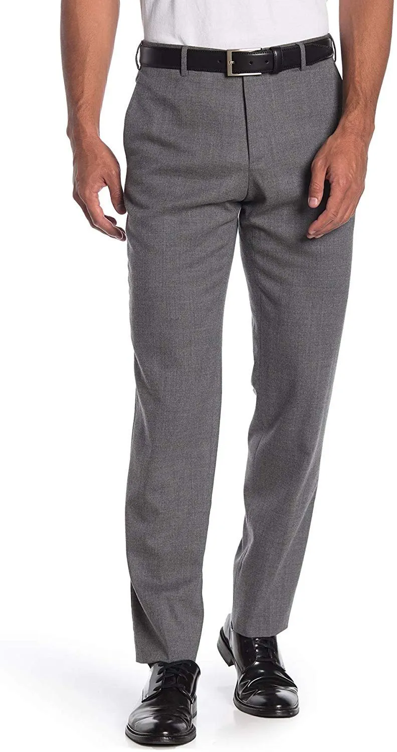 Adam Baker Men's Slim-Fit Flat-Front Dress Pants - Available in Colors