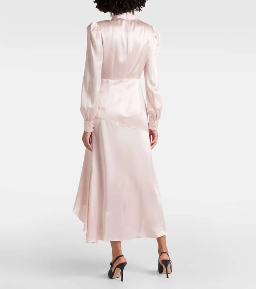 Alessandra Rich Ruched silk satin maxi dress