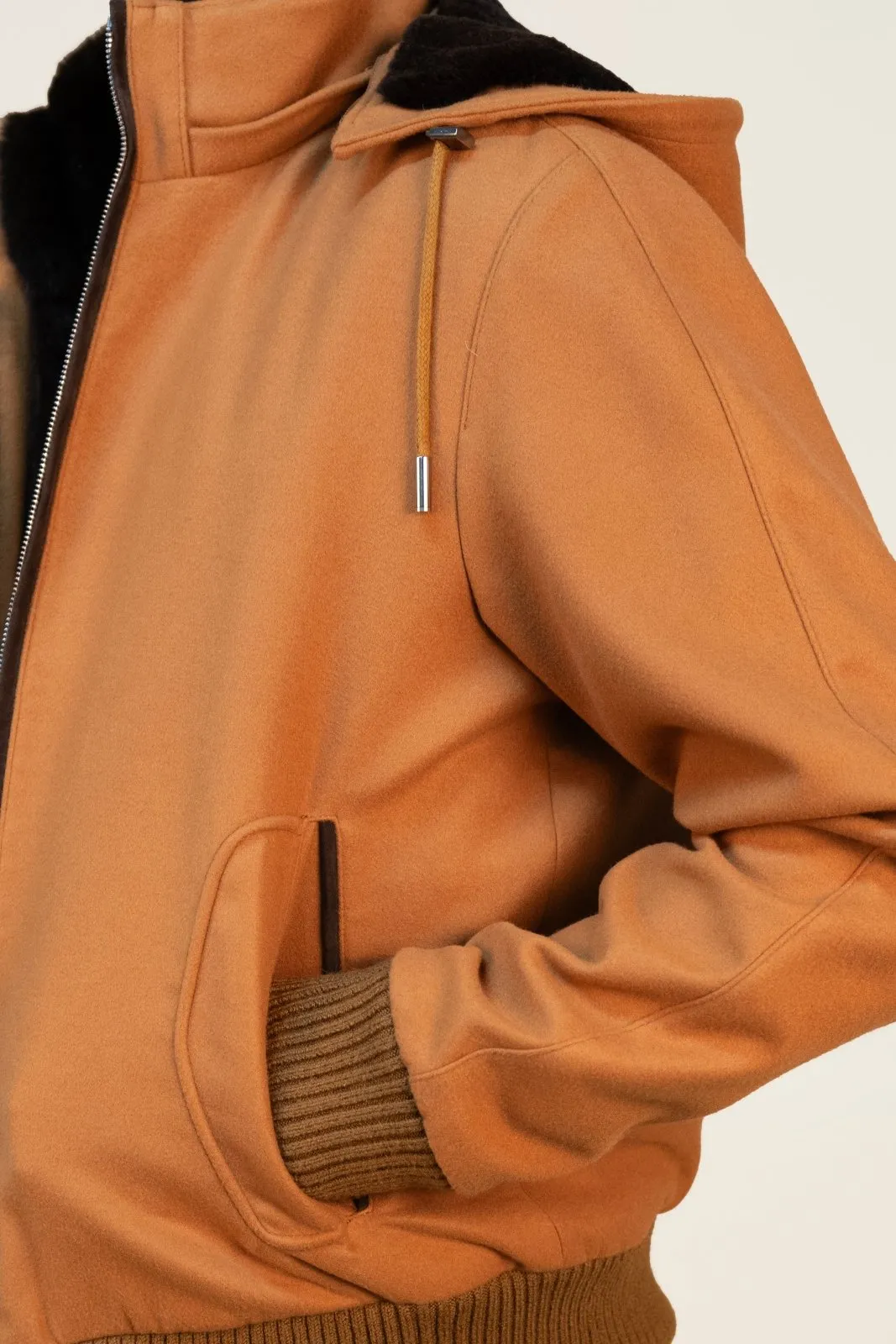 Amber Wool Bomber Jacket