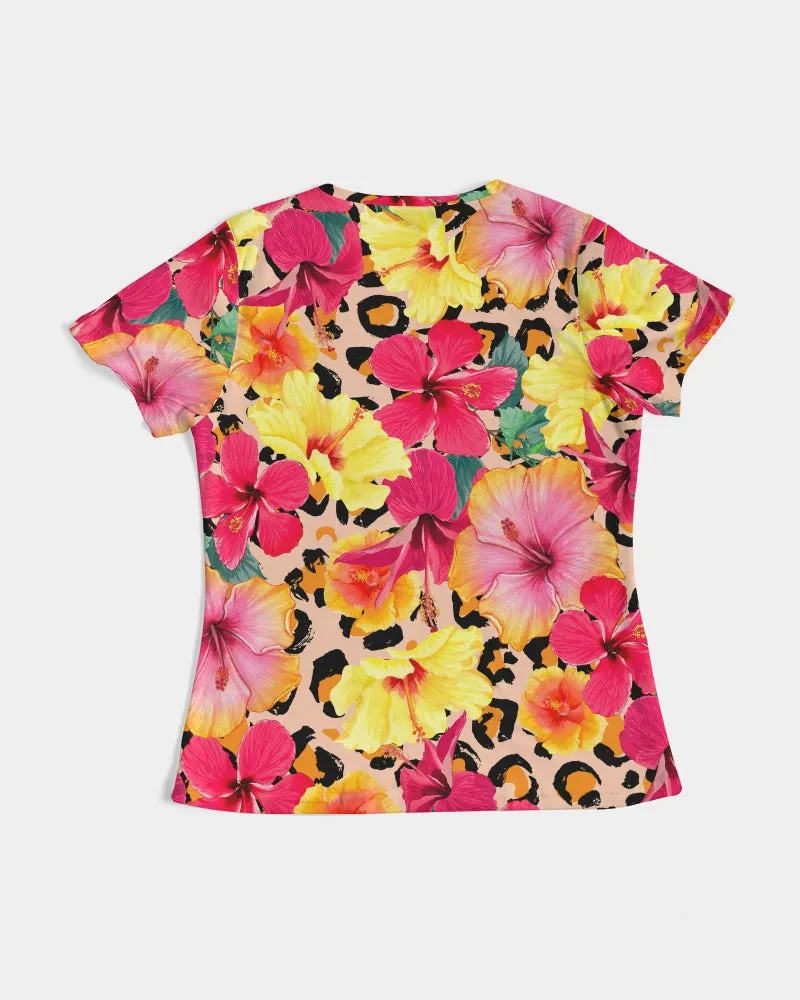 Animal Print Island Flowers Women's Tee