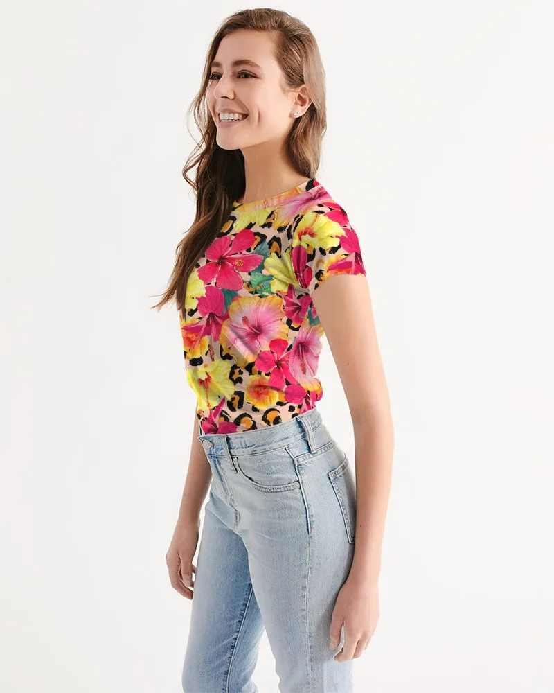 Animal Print Island Flowers Women's Tee