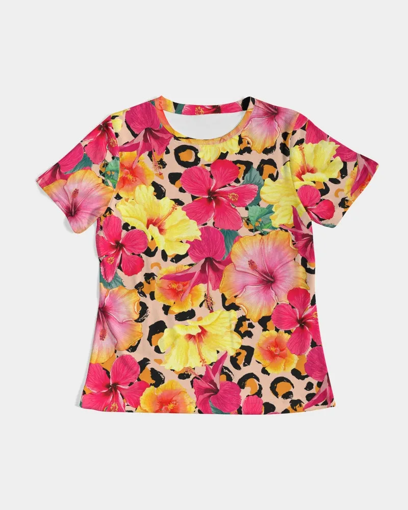 Animal Print Island Flowers Women's Tee