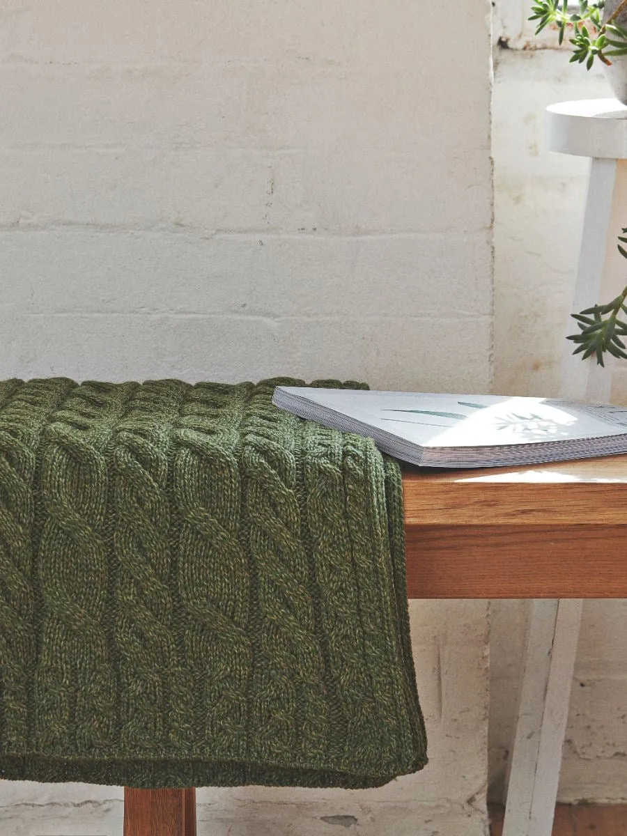 Aran Woollen Mills Super Soft Cable Throw Blanket