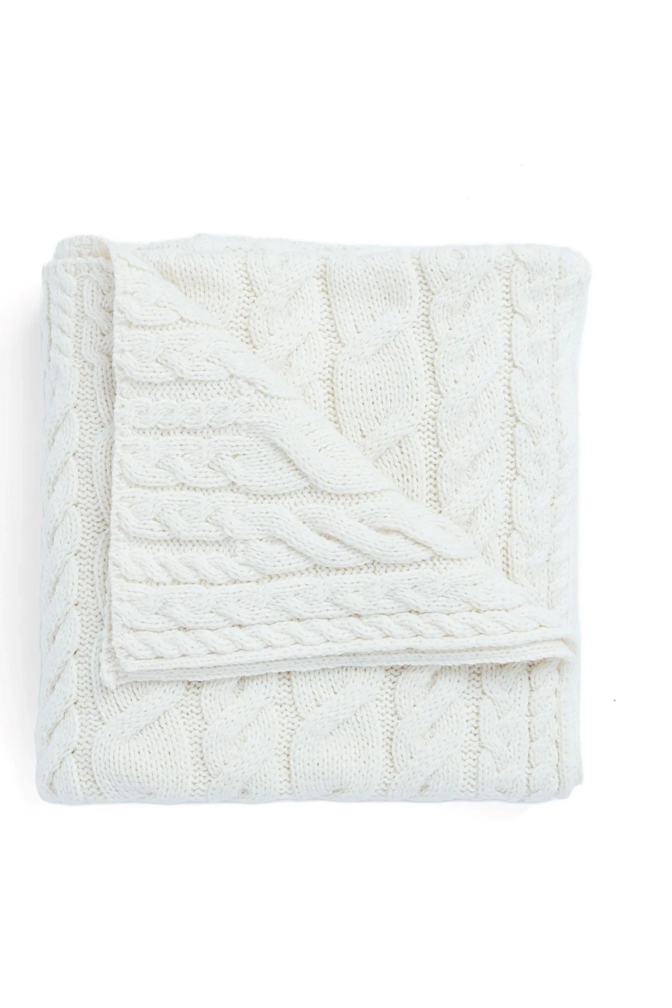 Aran Woollen Mills Super Soft Cable Throw Blanket