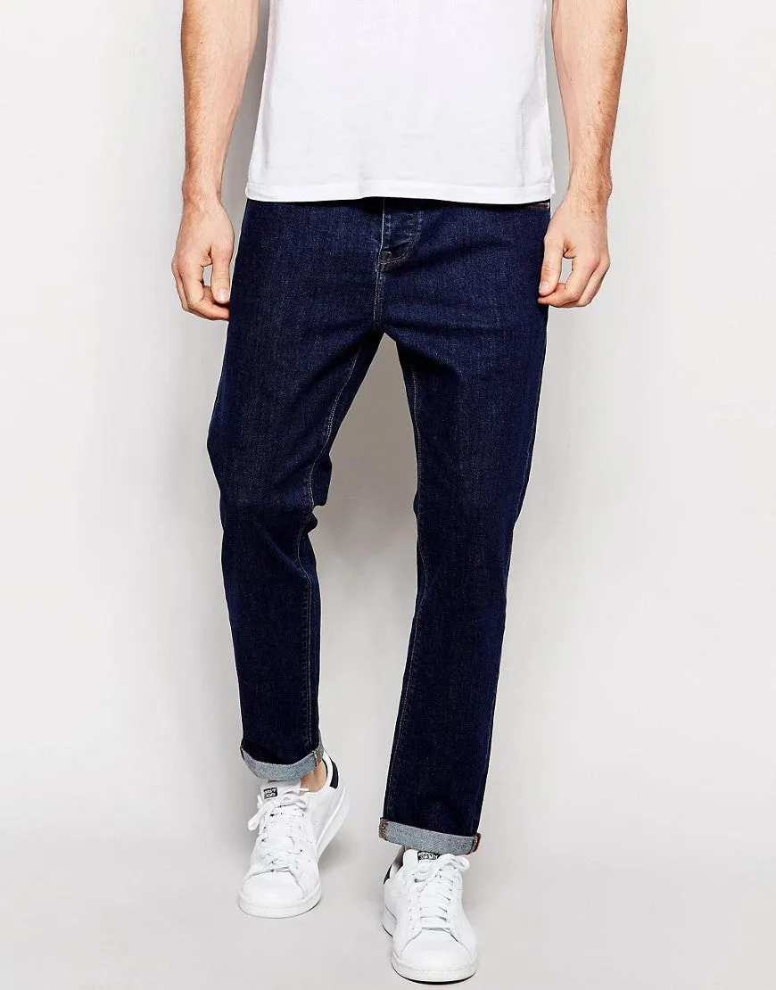 ASOS Relaxed Tapered Jeans In Indigo