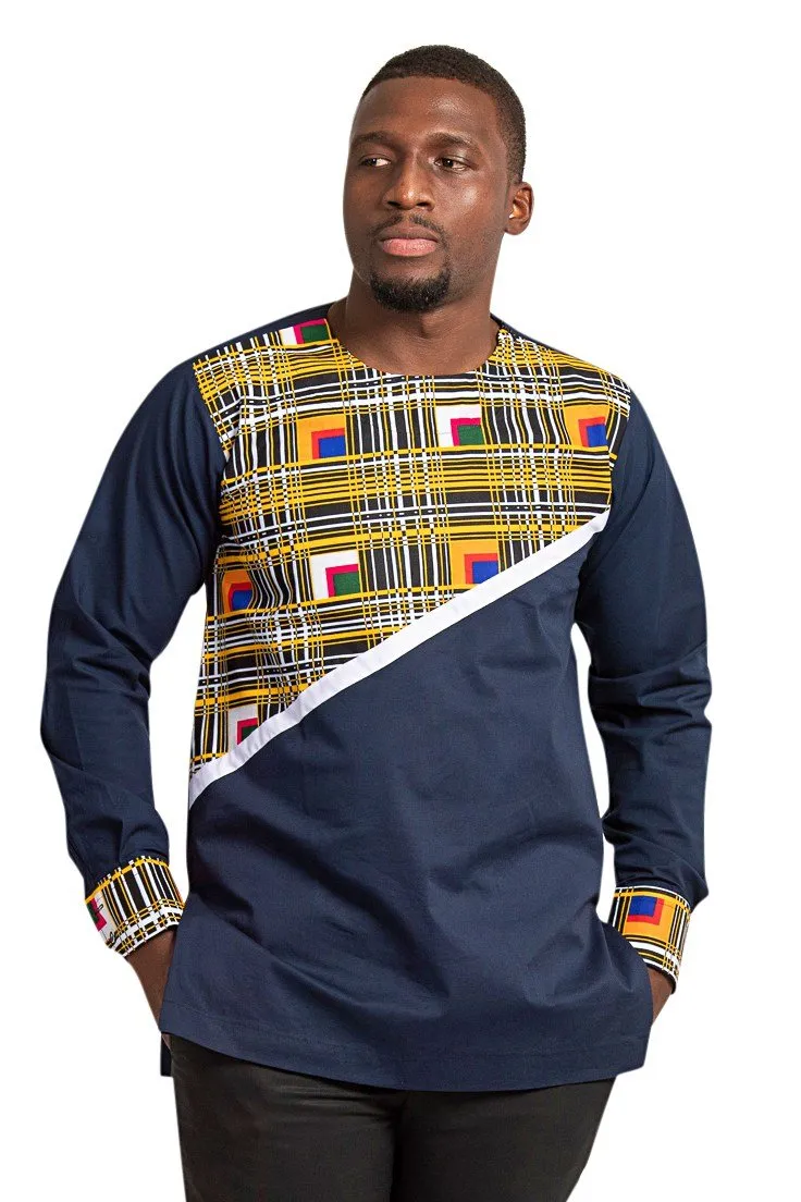 Baako Long Sleeves African Print Men Shirt