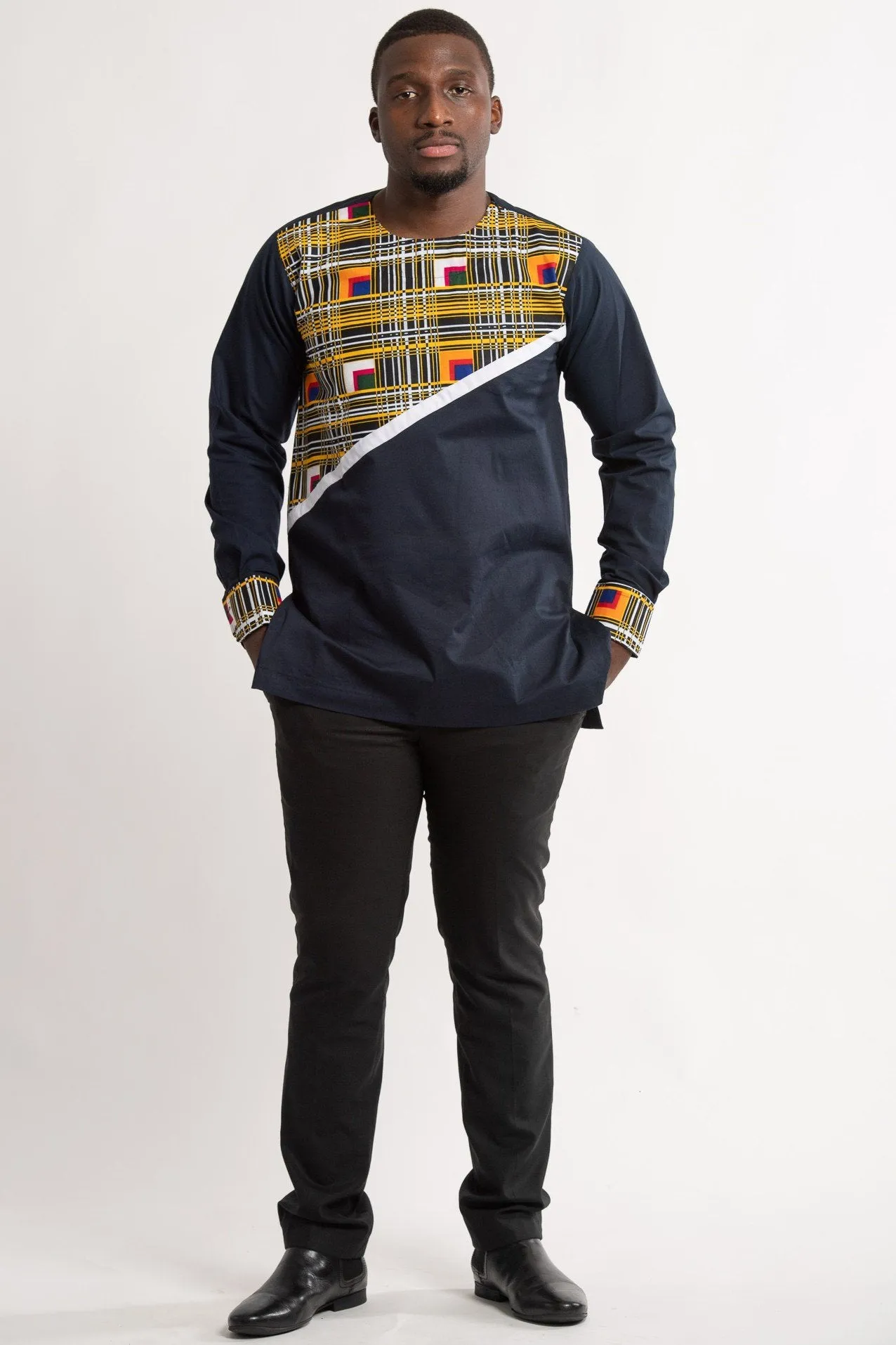 Baako Long Sleeves African Print Men Shirt