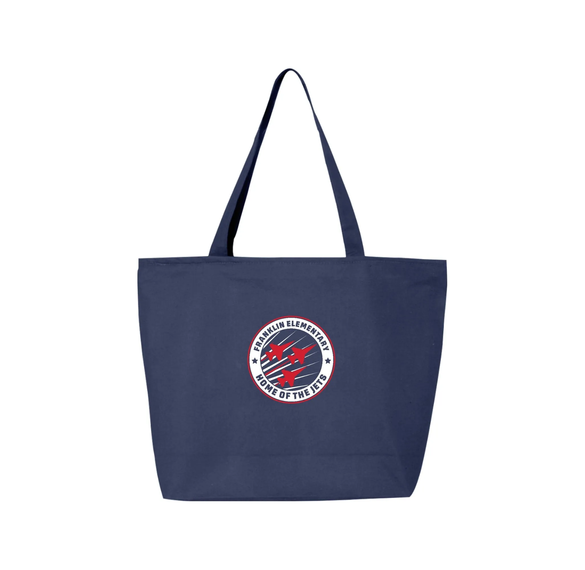 Benjamin Franklin-Q-Tees Canvas Zippered Tote On-Demand
