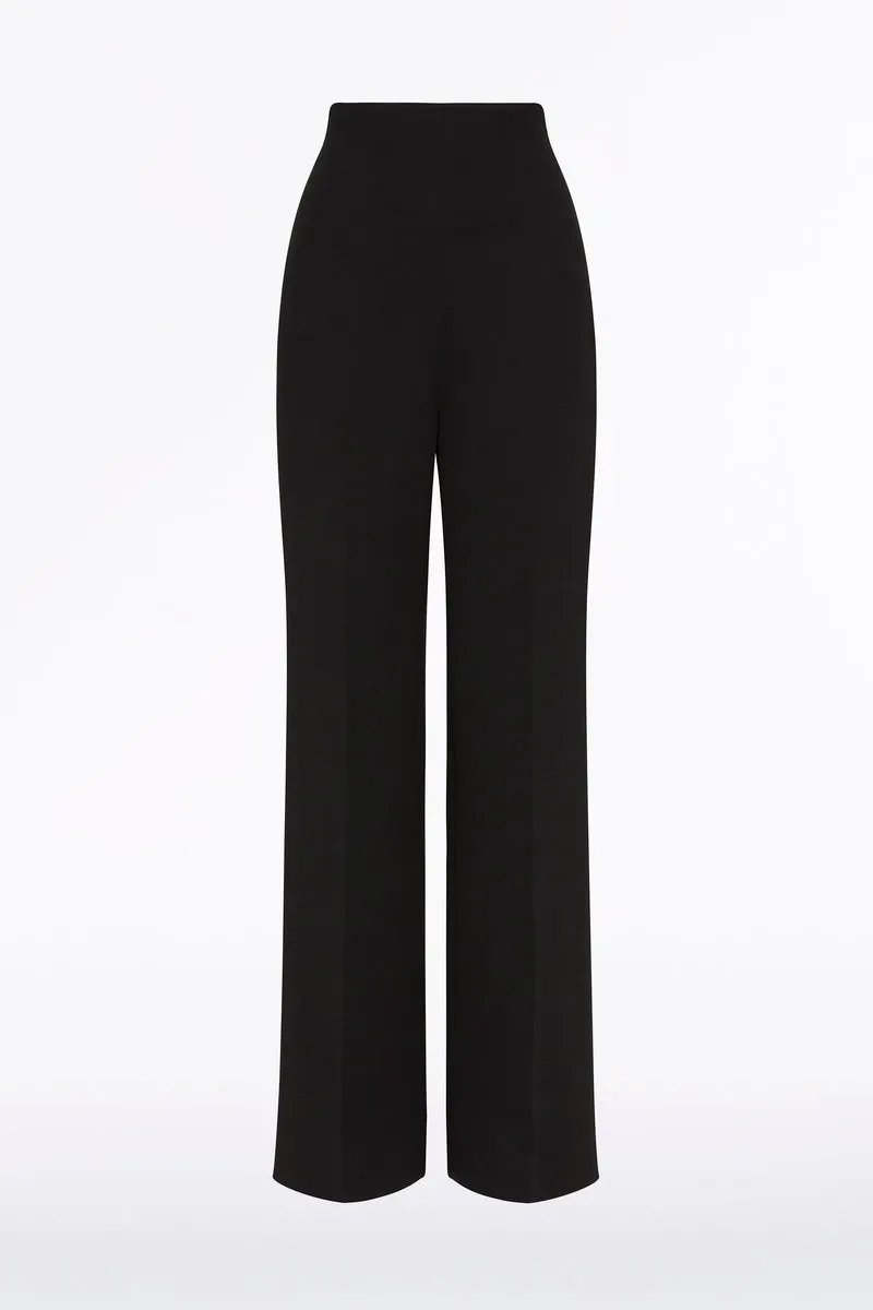 BLACK CREPE WIDE WAISTED PANT