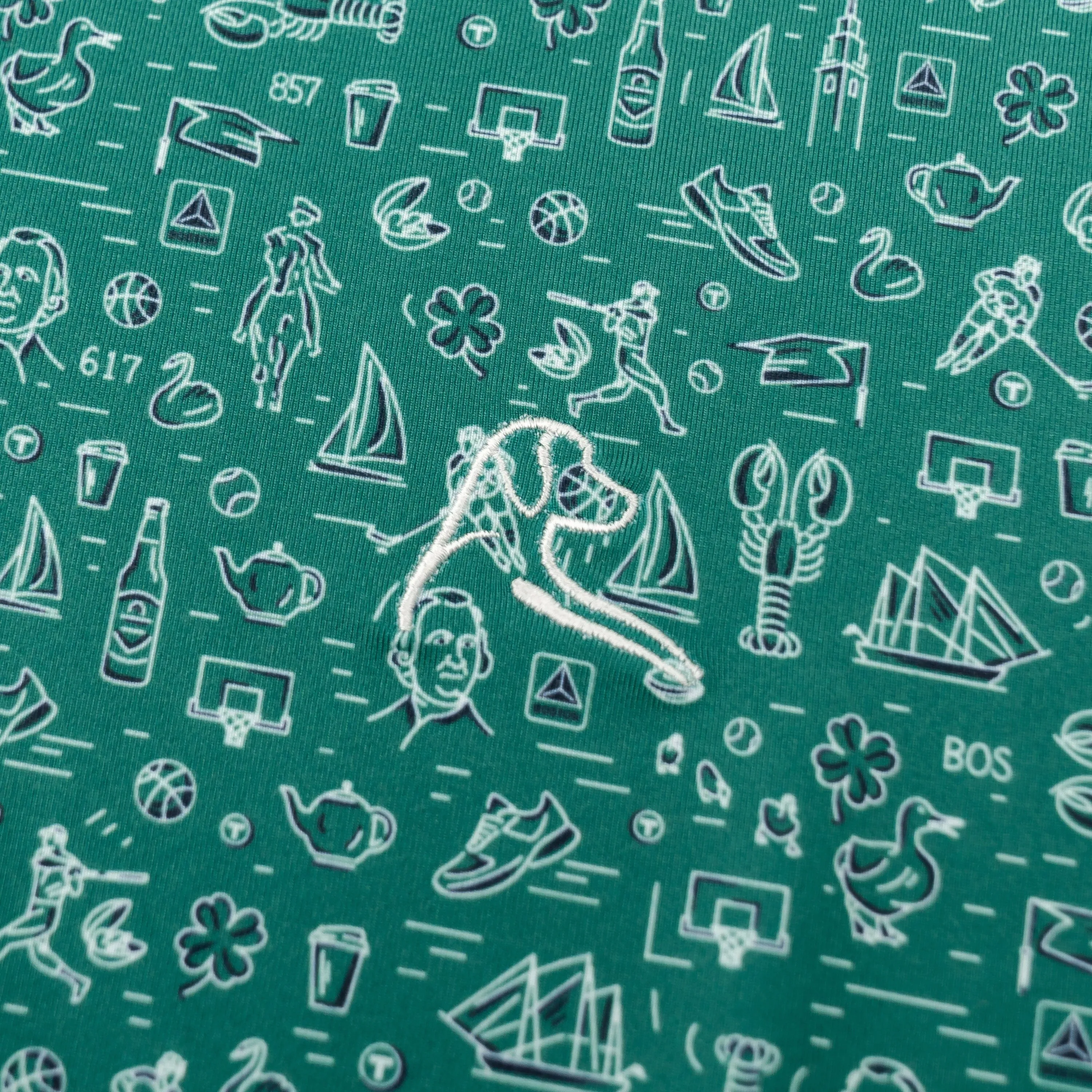 Boston Performance Q-Zip | The Boston - Emerald Green/White