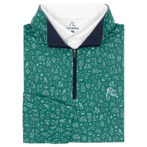 Boston Performance Q-Zip | The Boston - Emerald Green/White