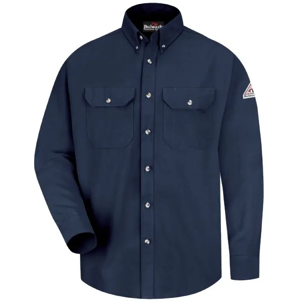 Bulwark Men's Midweight FR Dress Uniform Shirt CAT 2 - Navy