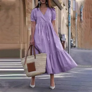 Casua Layered V-Neck Midi Dress