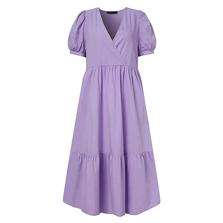 Casua Layered V-Neck Midi Dress