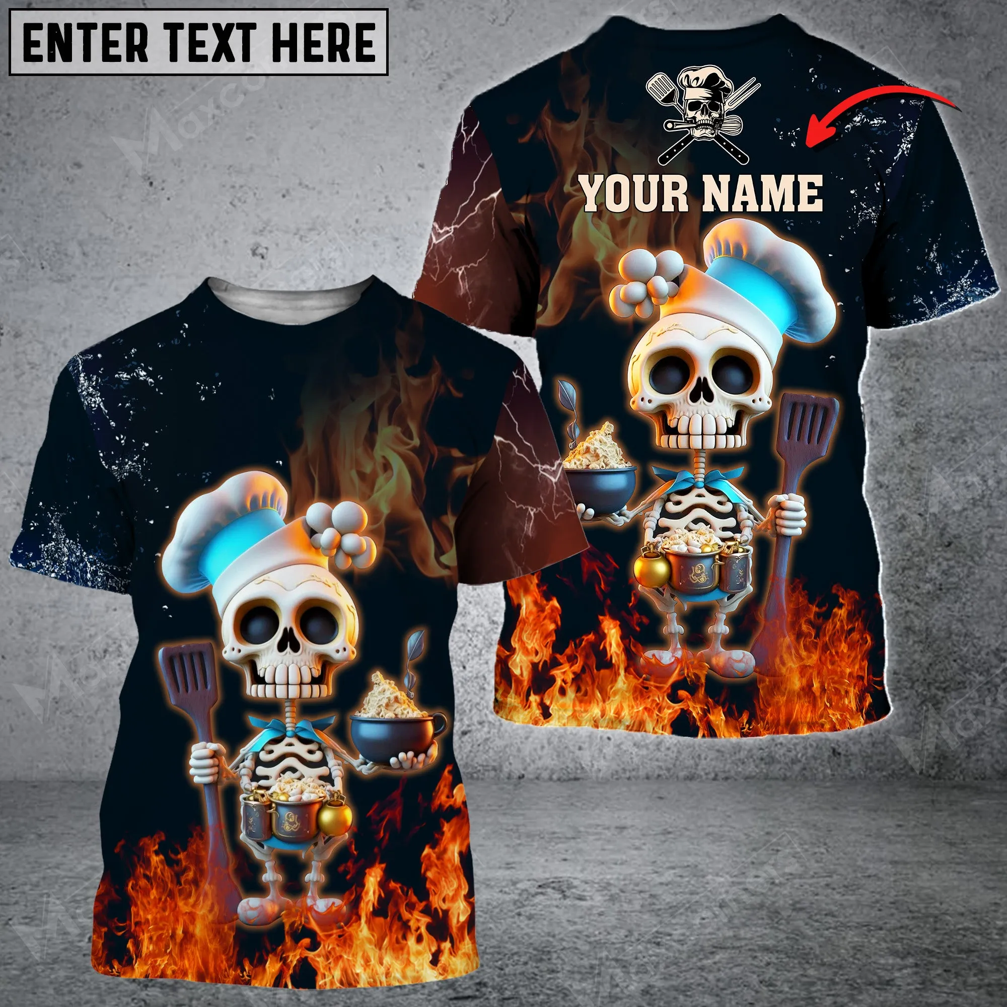 CHEF Fire & Water - Personalized Name 3D All Over Printed Shirt