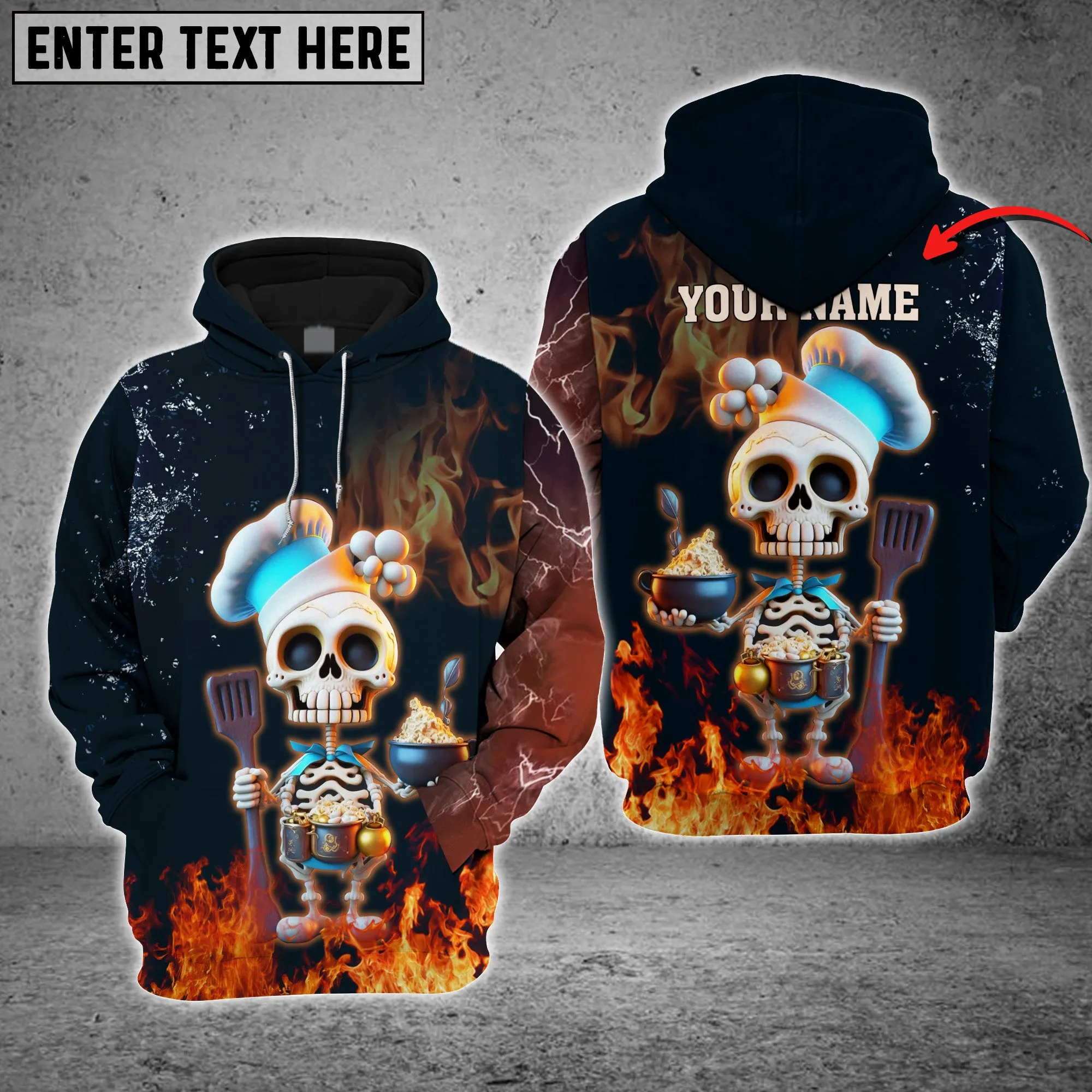 CHEF Fire & Water - Personalized Name 3D All Over Printed Shirt