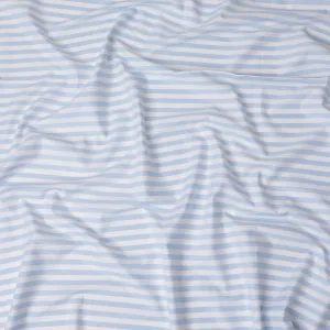 Crisp Sky Blue Striped 100% Cotton Shirting Fabric - Fresh & Classic, 150cm Width-D18572