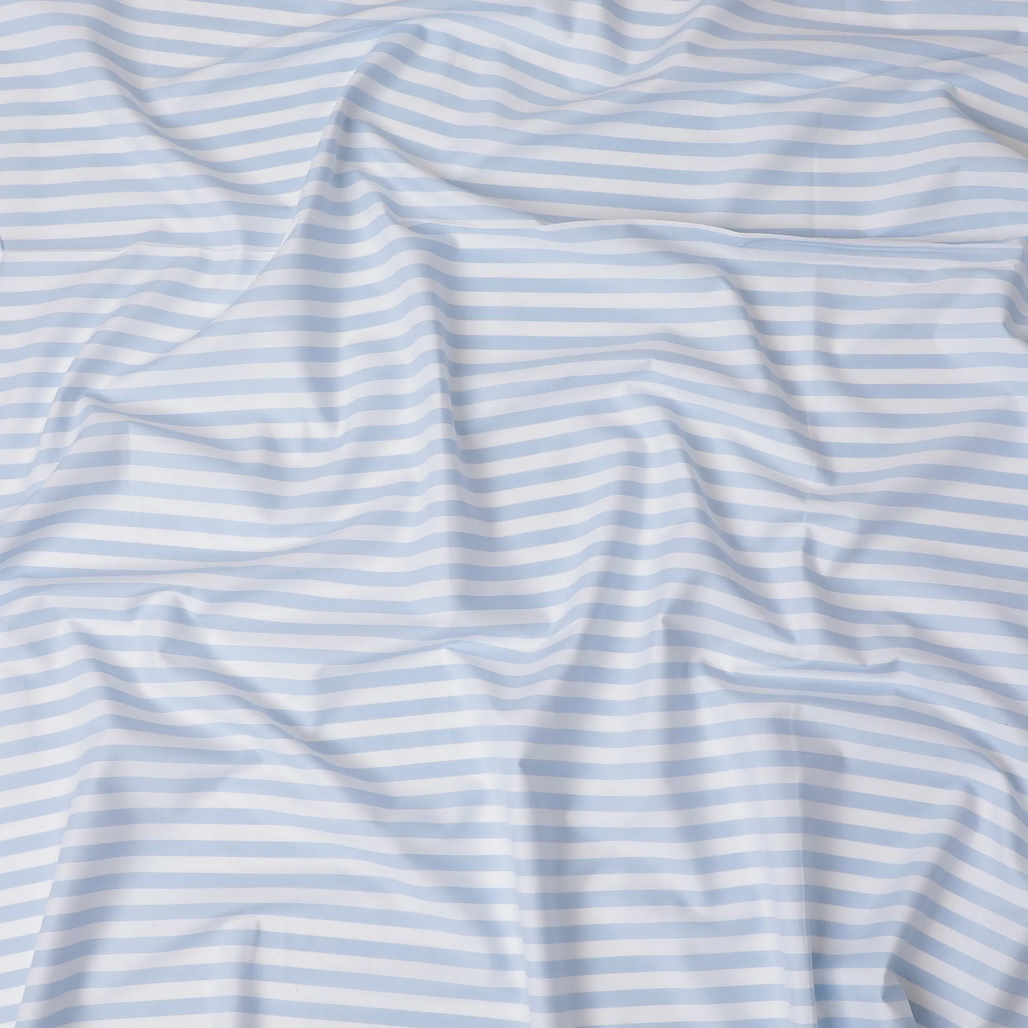 Crisp Sky Blue Striped 100% Cotton Shirting Fabric - Fresh & Classic, 150cm Width-D18572
