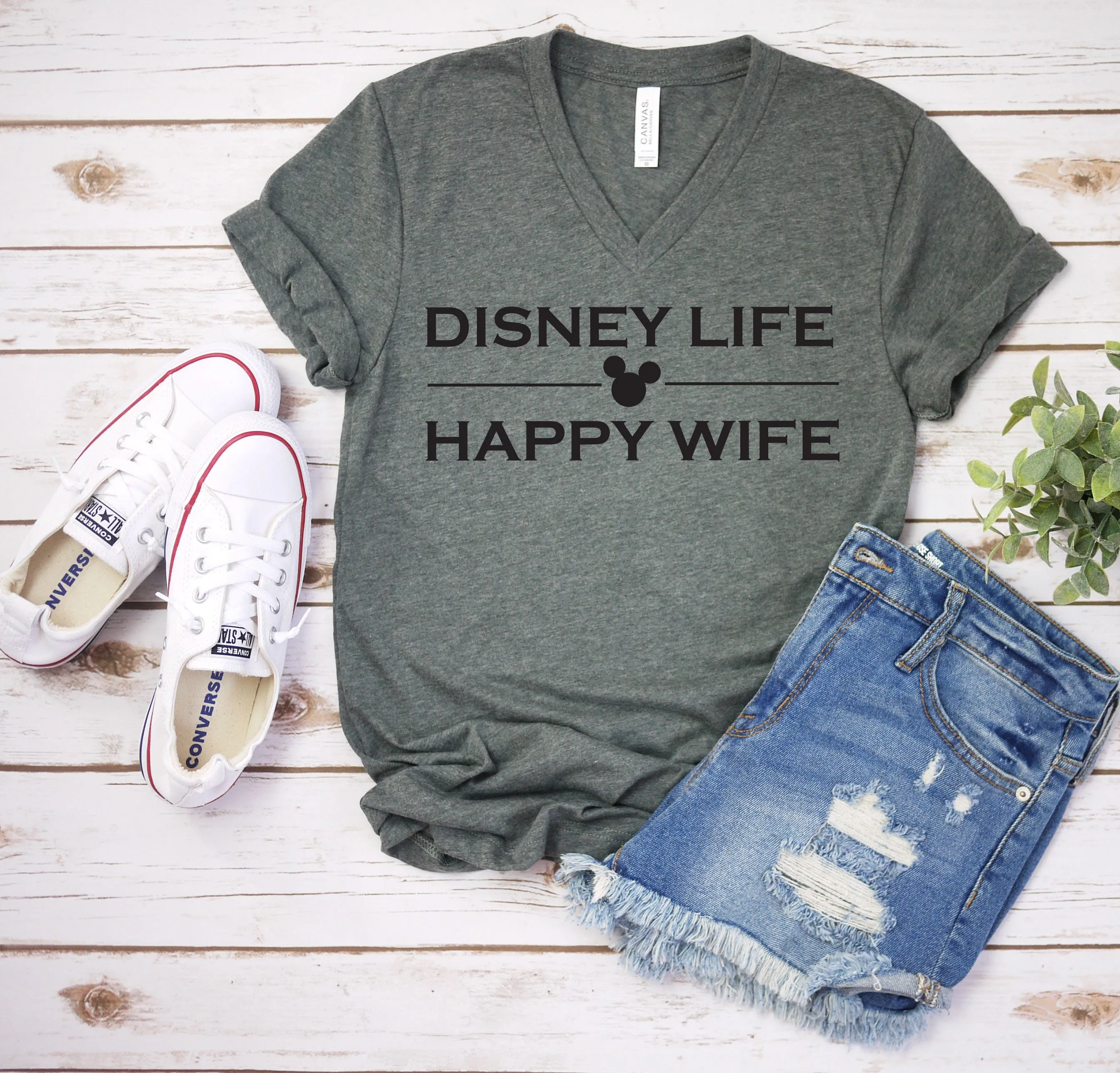 Disney Life Happy Wife Shirt - Disney Wife Shirt - Disney Happy Wife Shirt - Mickey Minnie Wife Shirt - Disney Fan Shirt