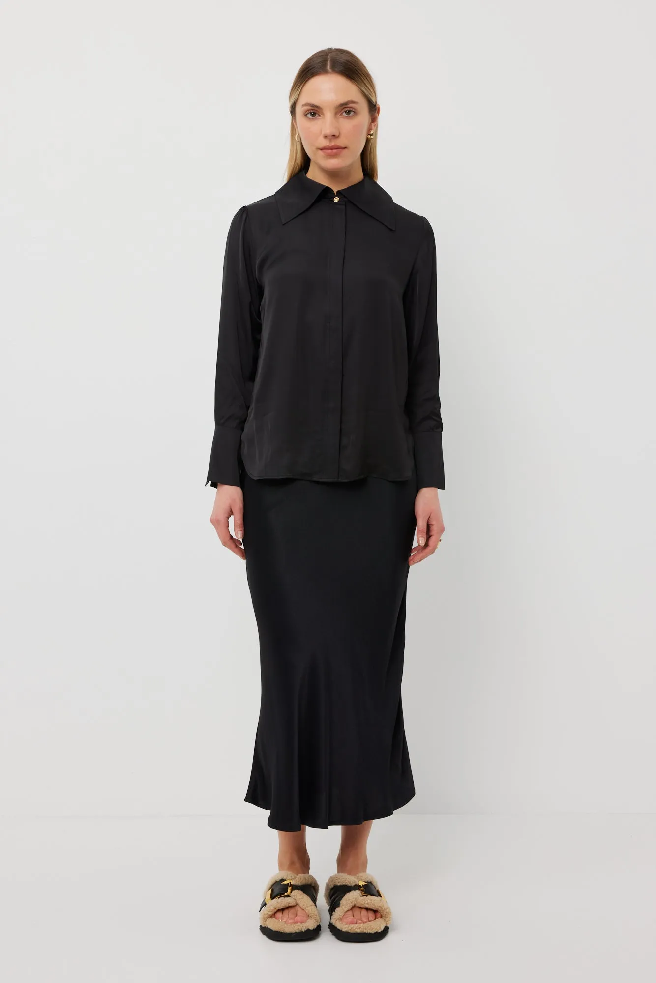 Dom Skirt | Black Satin