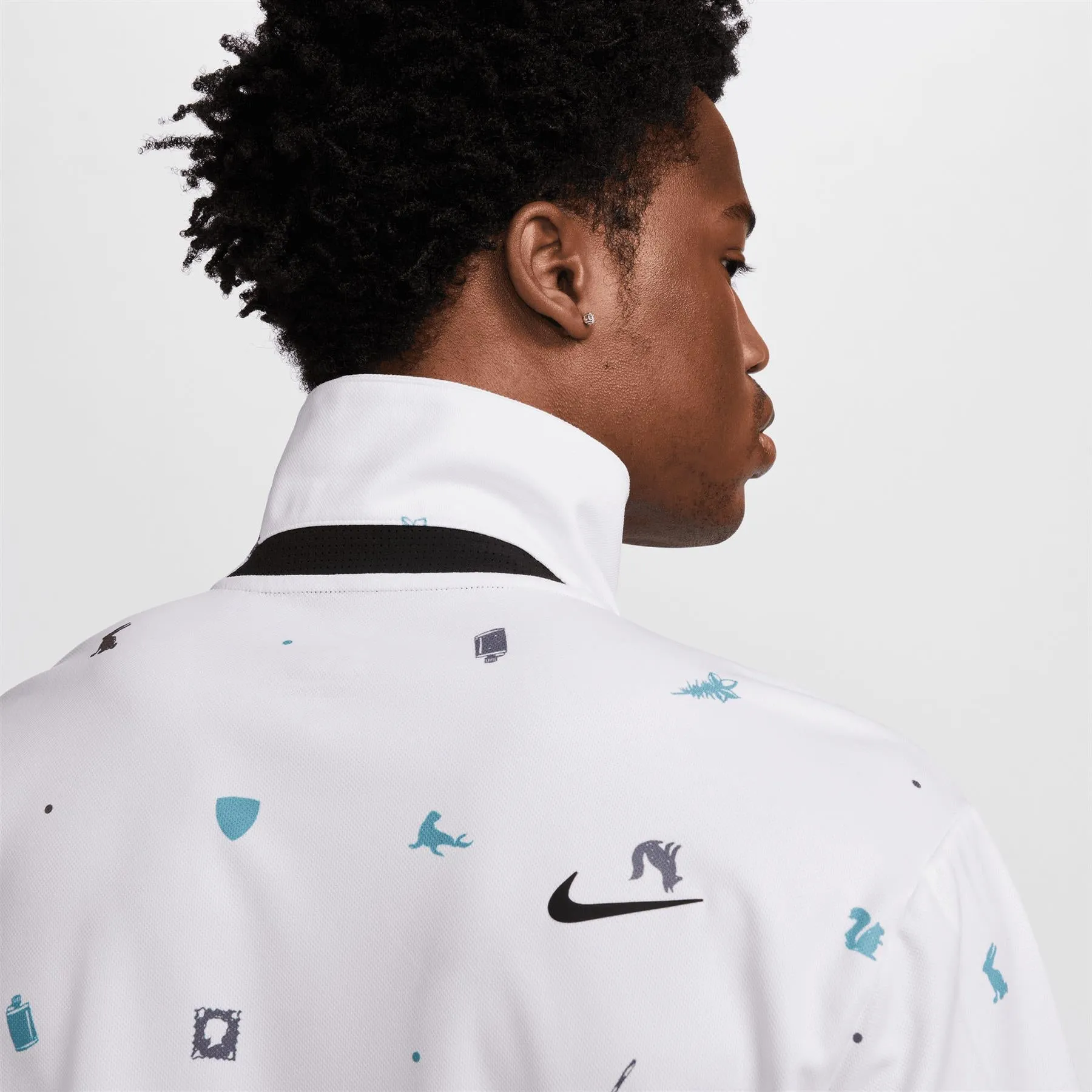 Dri-FIT Tour Icon Print Polo White/Black - AW24