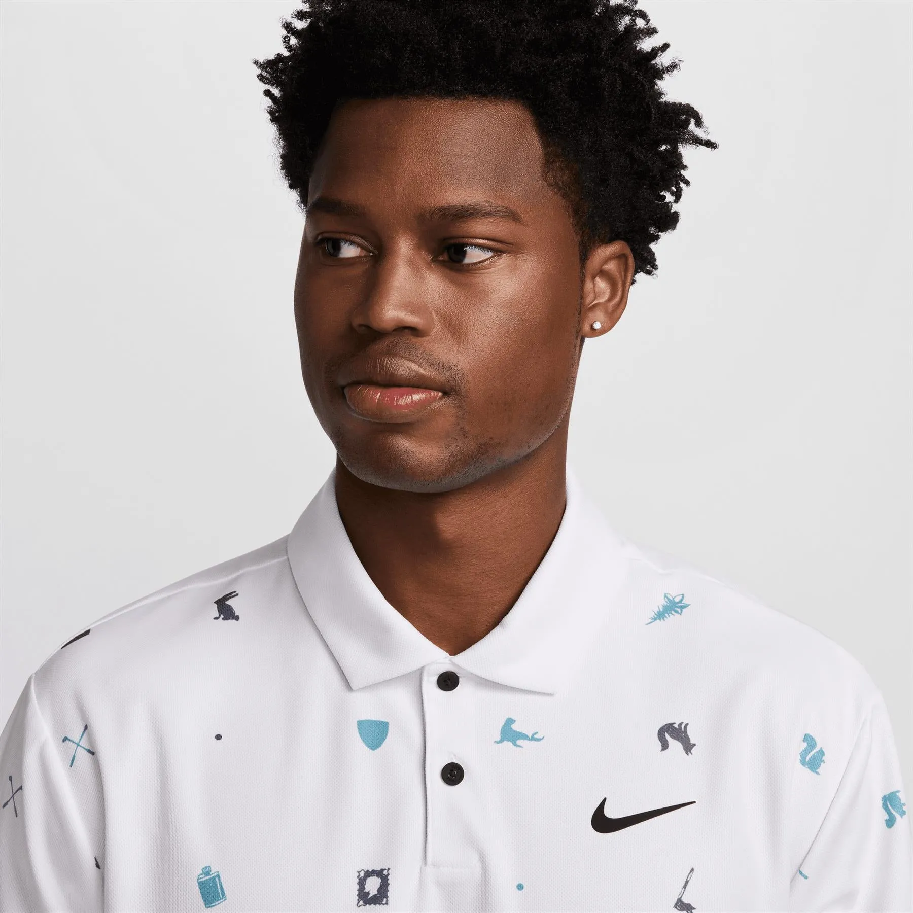 Dri-FIT Tour Icon Print Polo White/Black - AW24