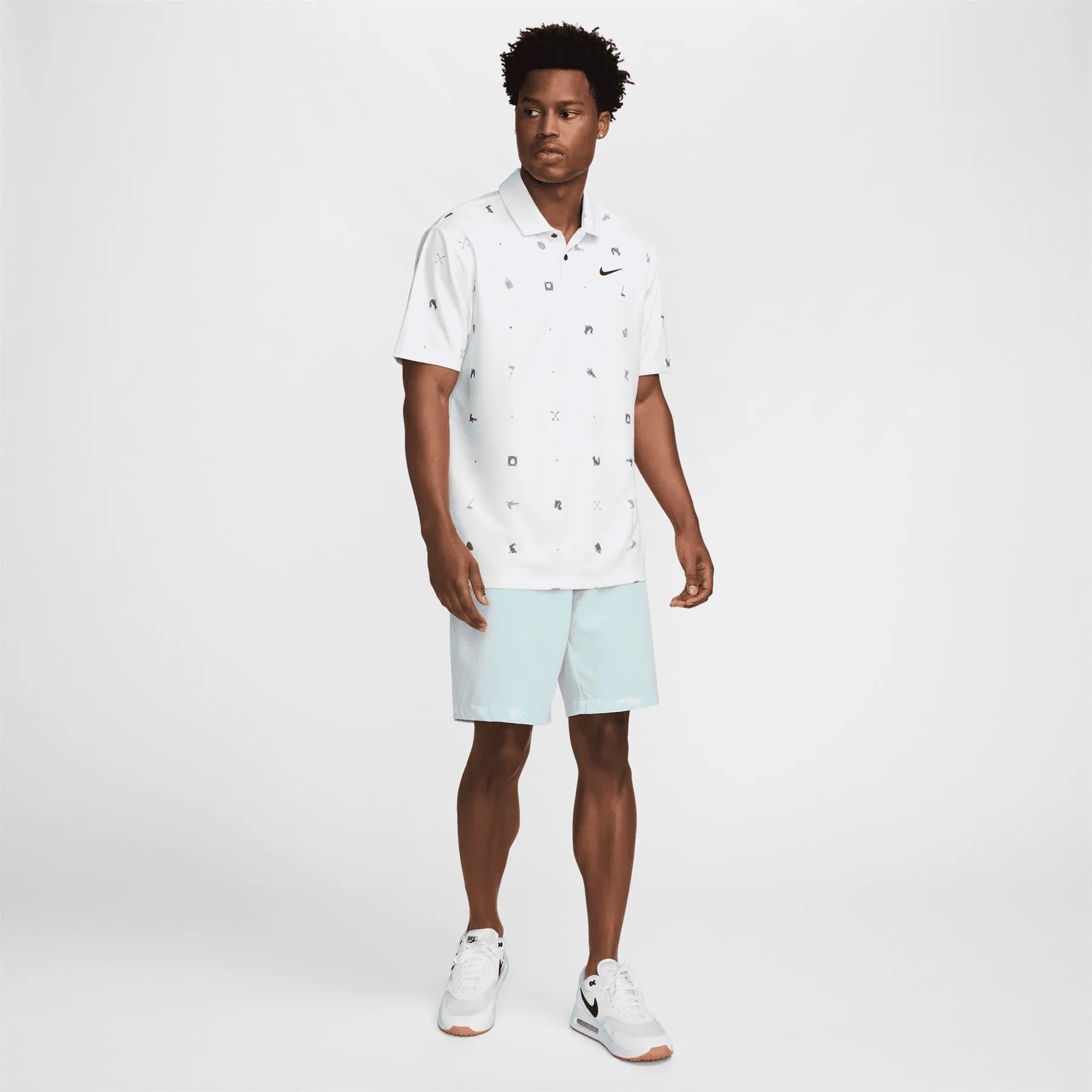 Dri-FIT Tour Icon Print Polo White/Black - AW24