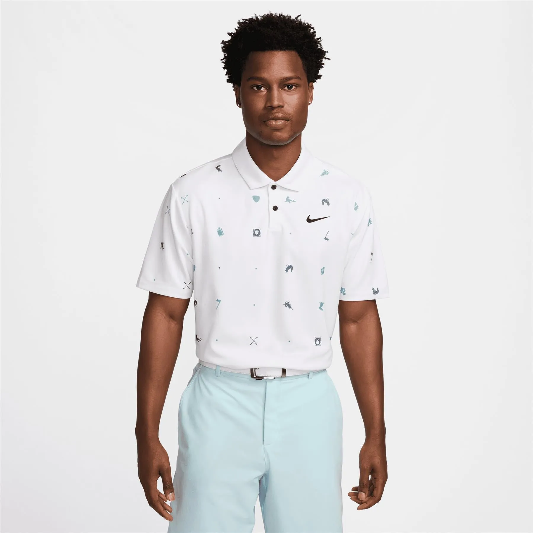 Dri-FIT Tour Icon Print Polo White/Black - AW24