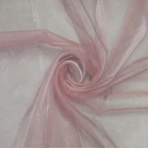 Dusty Rose 60"Wide 100% Polyester Soft Light Weight, Sheer Crystal Organza Fabric Sold By The Yard