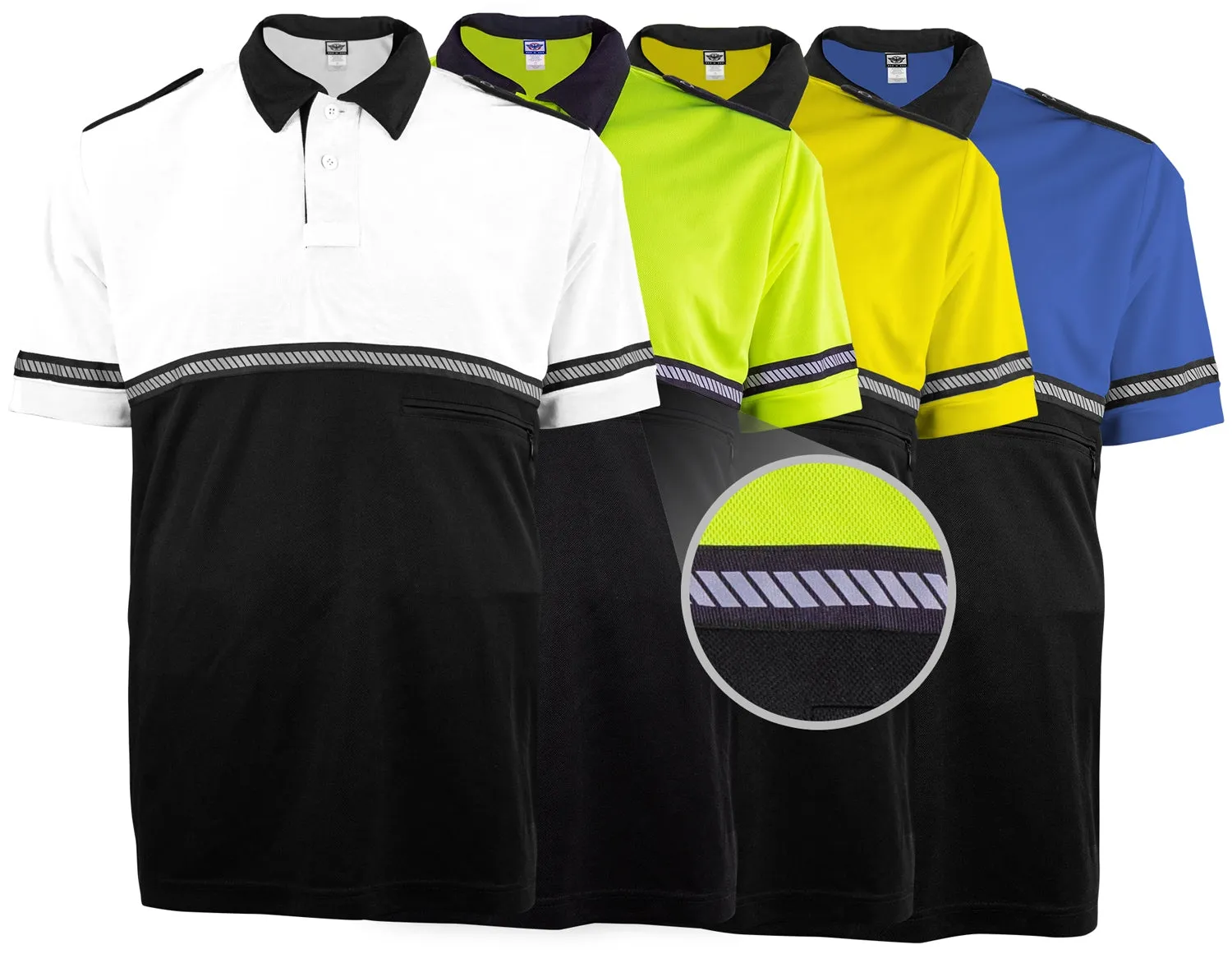 First Class Two Tone Bike Patrol Shirt with Zipper Pocket and Hash Stripes