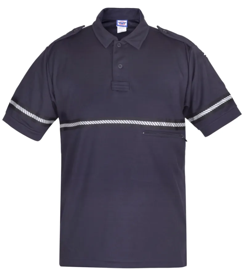 First Class Two Tone Bike Patrol Shirt with Zipper Pocket and Hash Stripes