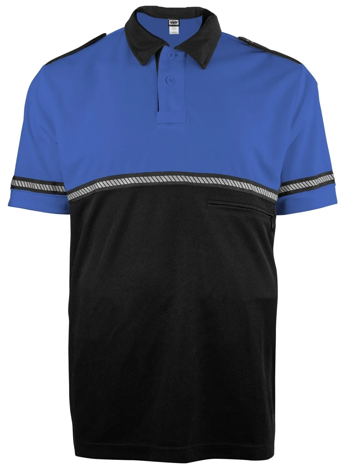 First Class Two Tone Bike Patrol Shirt with Zipper Pocket and Hash Stripes