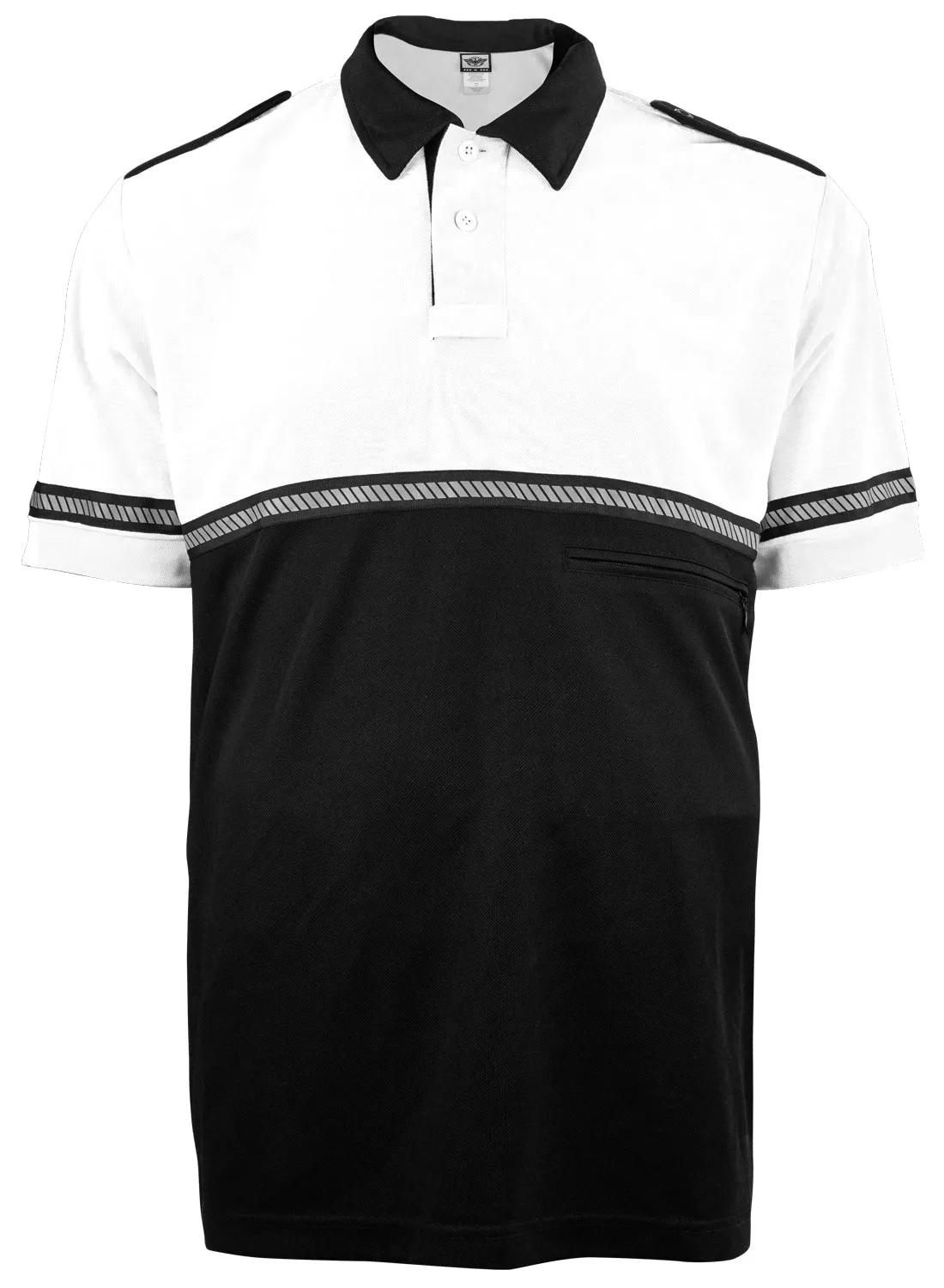 First Class Two Tone Bike Patrol Shirt with Zipper Pocket and Hash Stripes