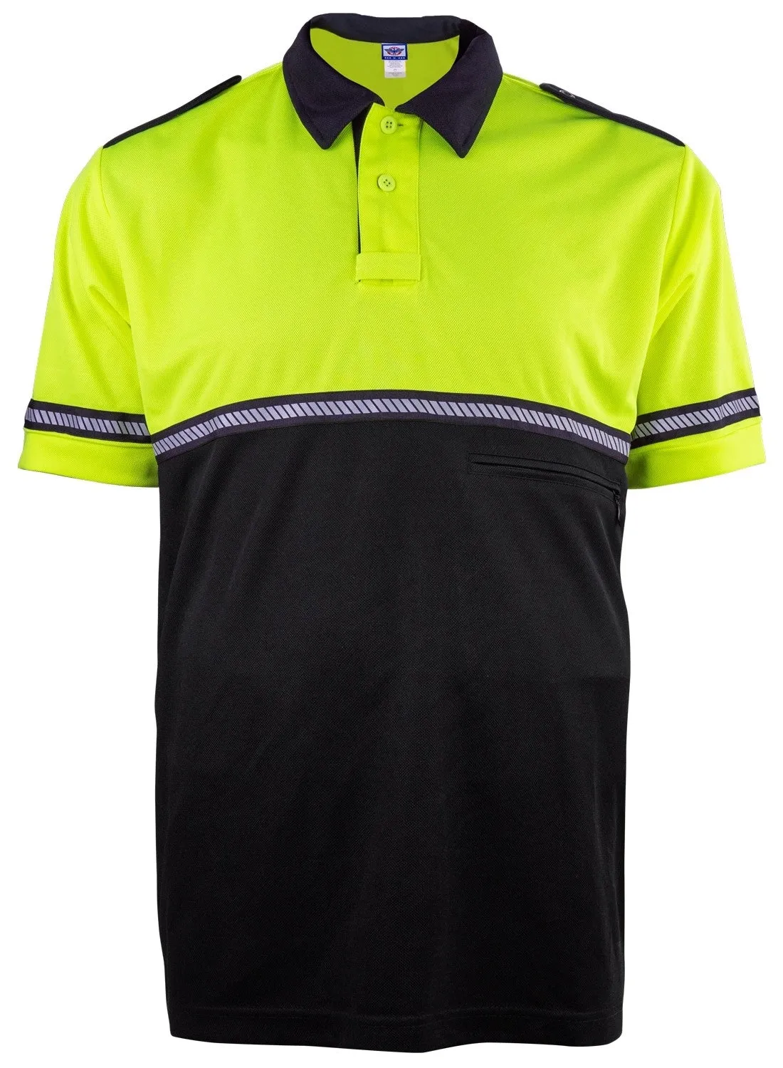 First Class Two Tone Bike Patrol Shirt with Zipper Pocket and Hash Stripes