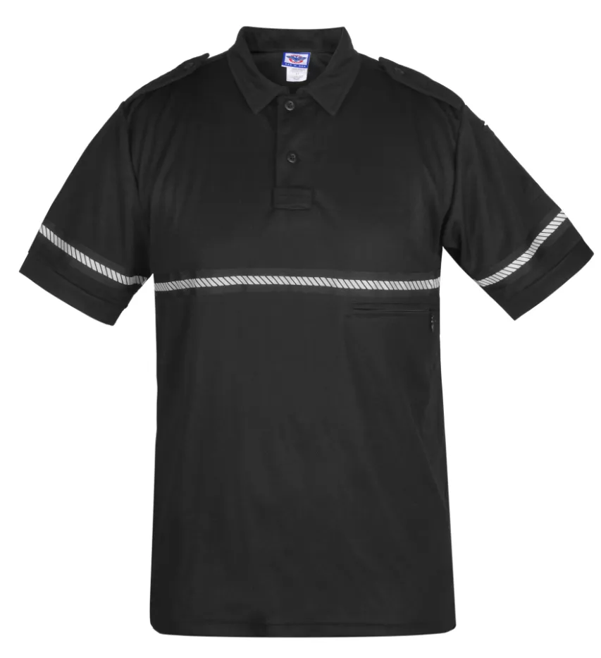 First Class Two Tone Bike Patrol Shirt with Zipper Pocket and Hash Stripes