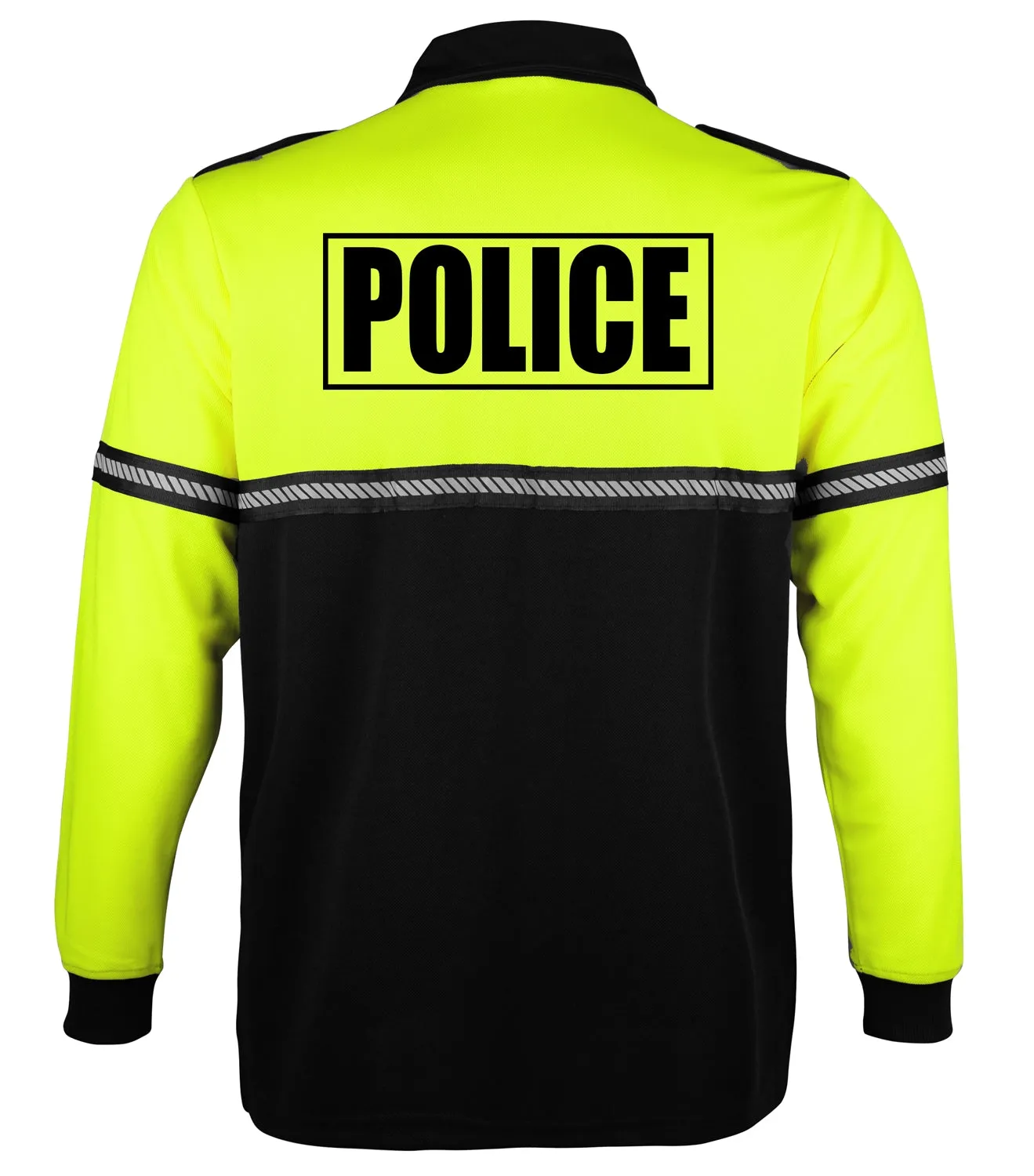 First Class Two Tone Long Sleeve Bike Patrol Shirt with Zipper Pocket and Hash Stripes with Police ID