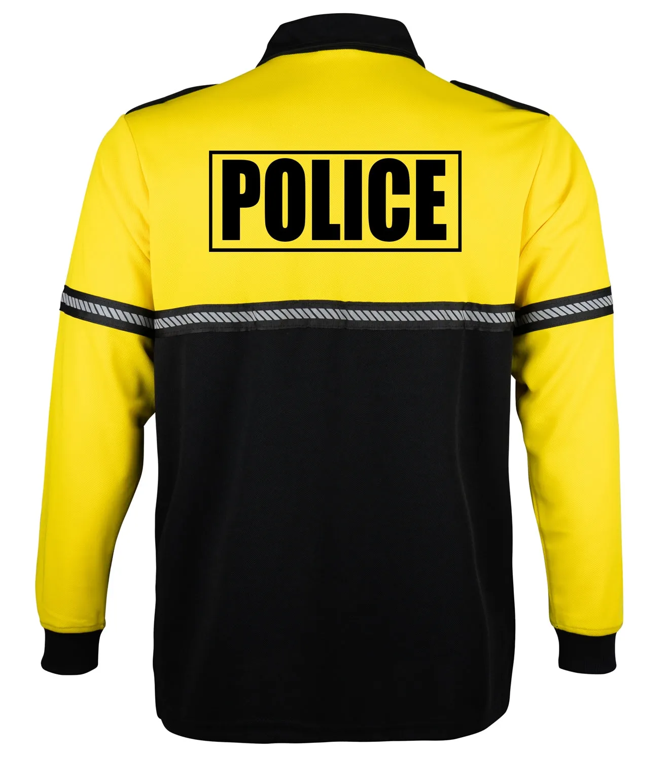 First Class Two Tone Long Sleeve Bike Patrol Shirt with Zipper Pocket and Hash Stripes with Police ID