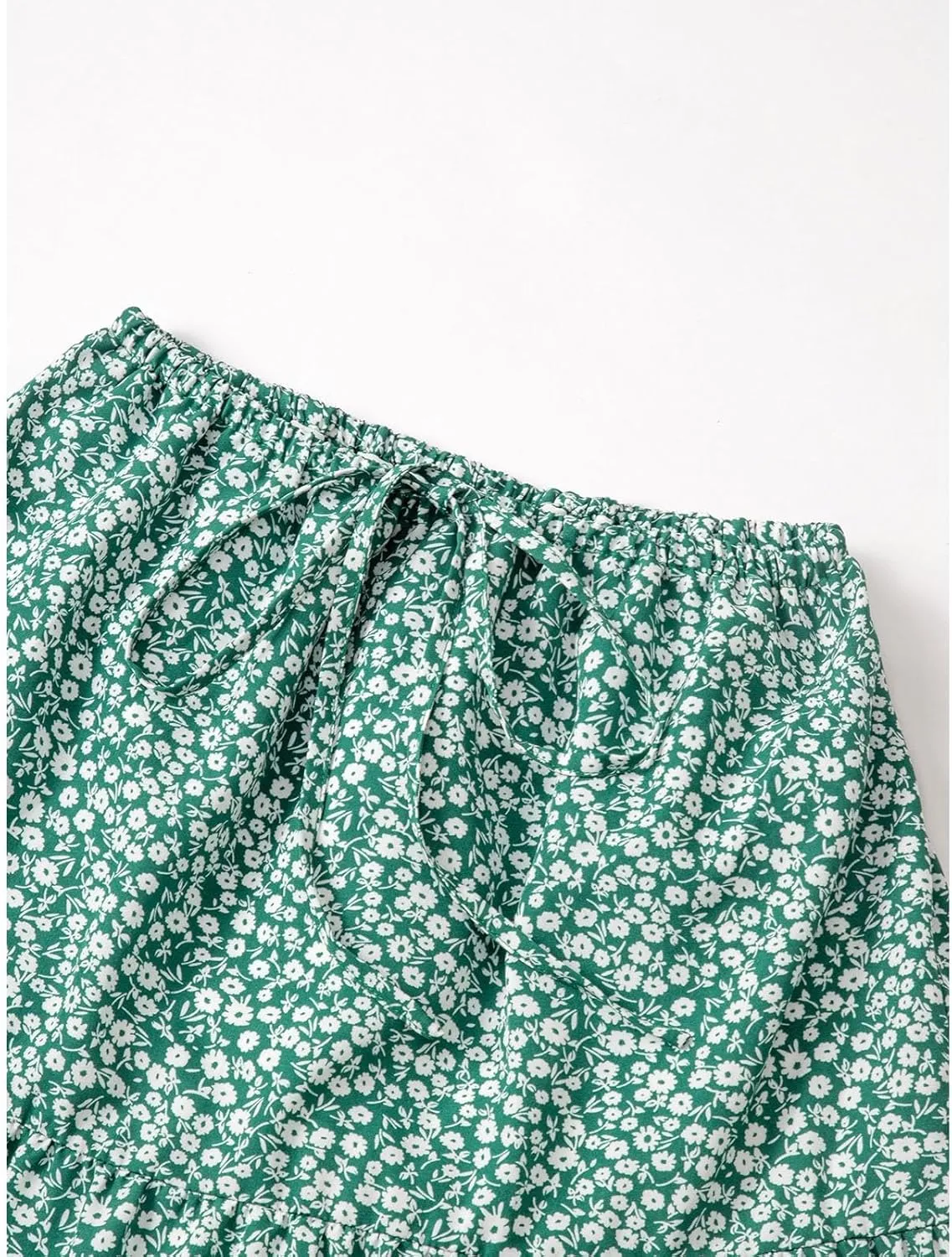 Flowy Skirts for Women High Waist Drawstring Floral Boho Casual Skorts Pleated Vacation A Line Long Maxi Skirts Dress