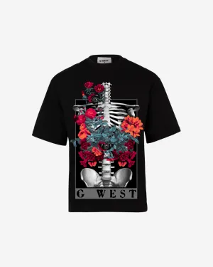 G WEST skeleton in bloom OVERSIZED TEE GWROJMT65