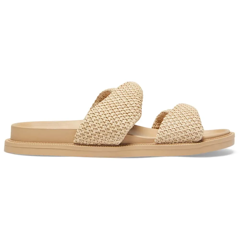 Gigi Slide in Tan Raffia