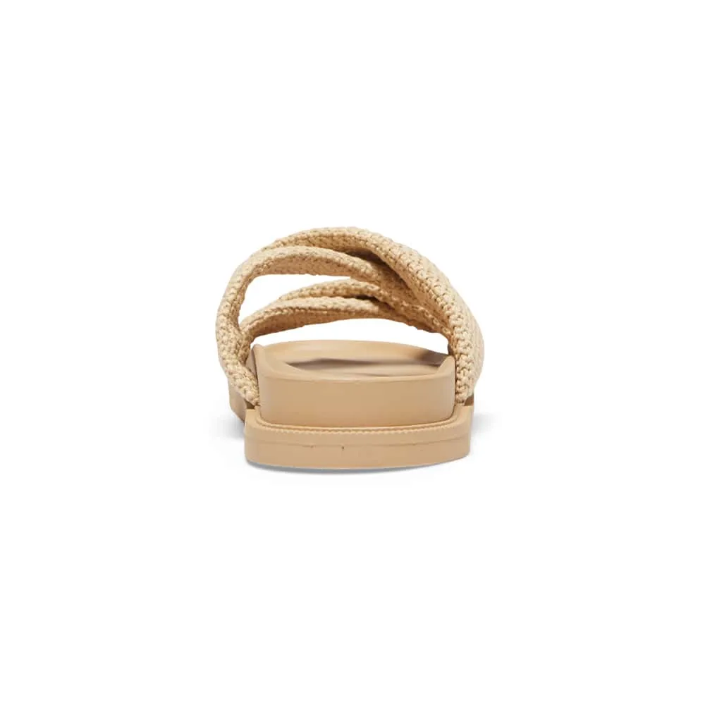 Gigi Slide in Tan Raffia