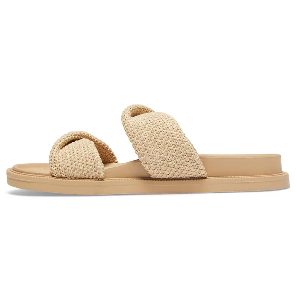 Gigi Slide in Tan Raffia
