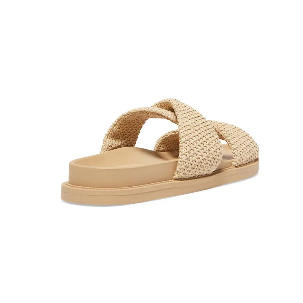 Gigi Slide in Tan Raffia