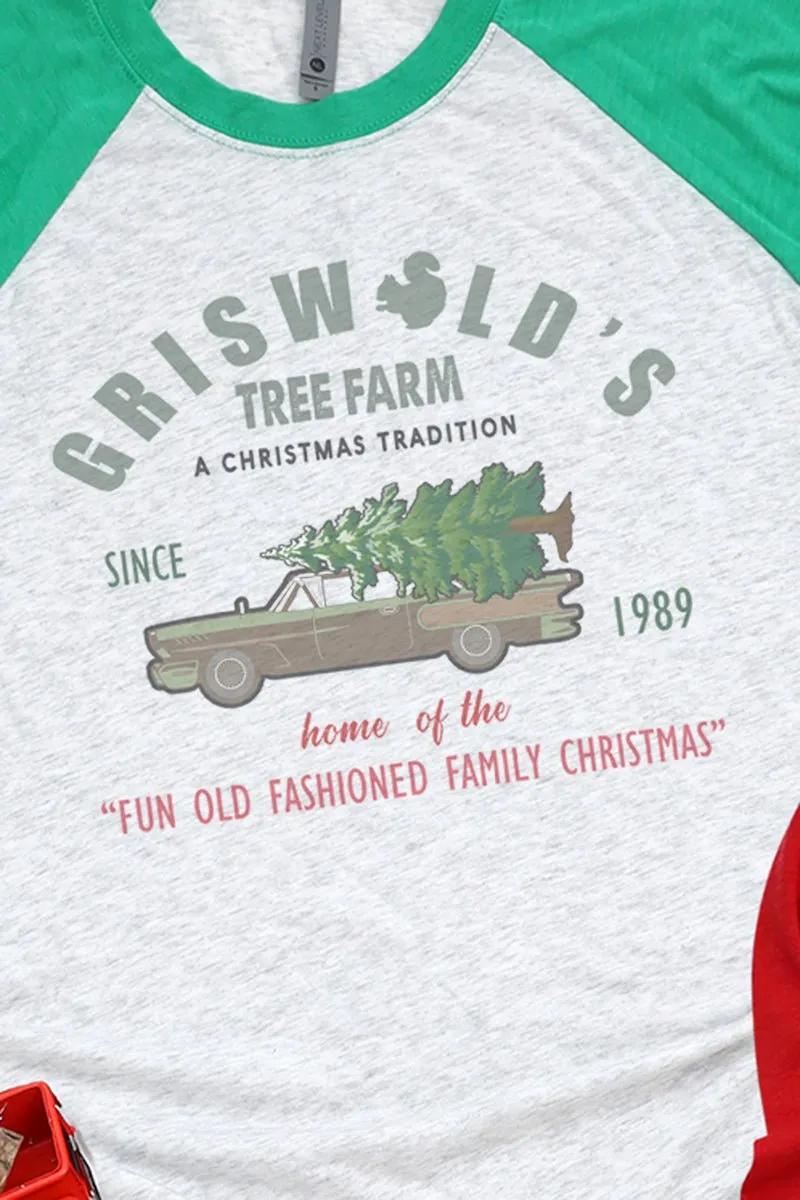 Griswolds Tree Farm Tri-Blend Unisex 3/4 Raglan