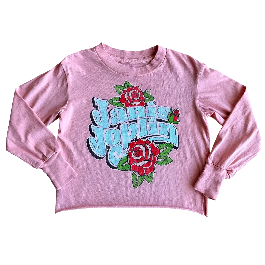 Janis Joplin Long Sleeve Rib Tee - Blush