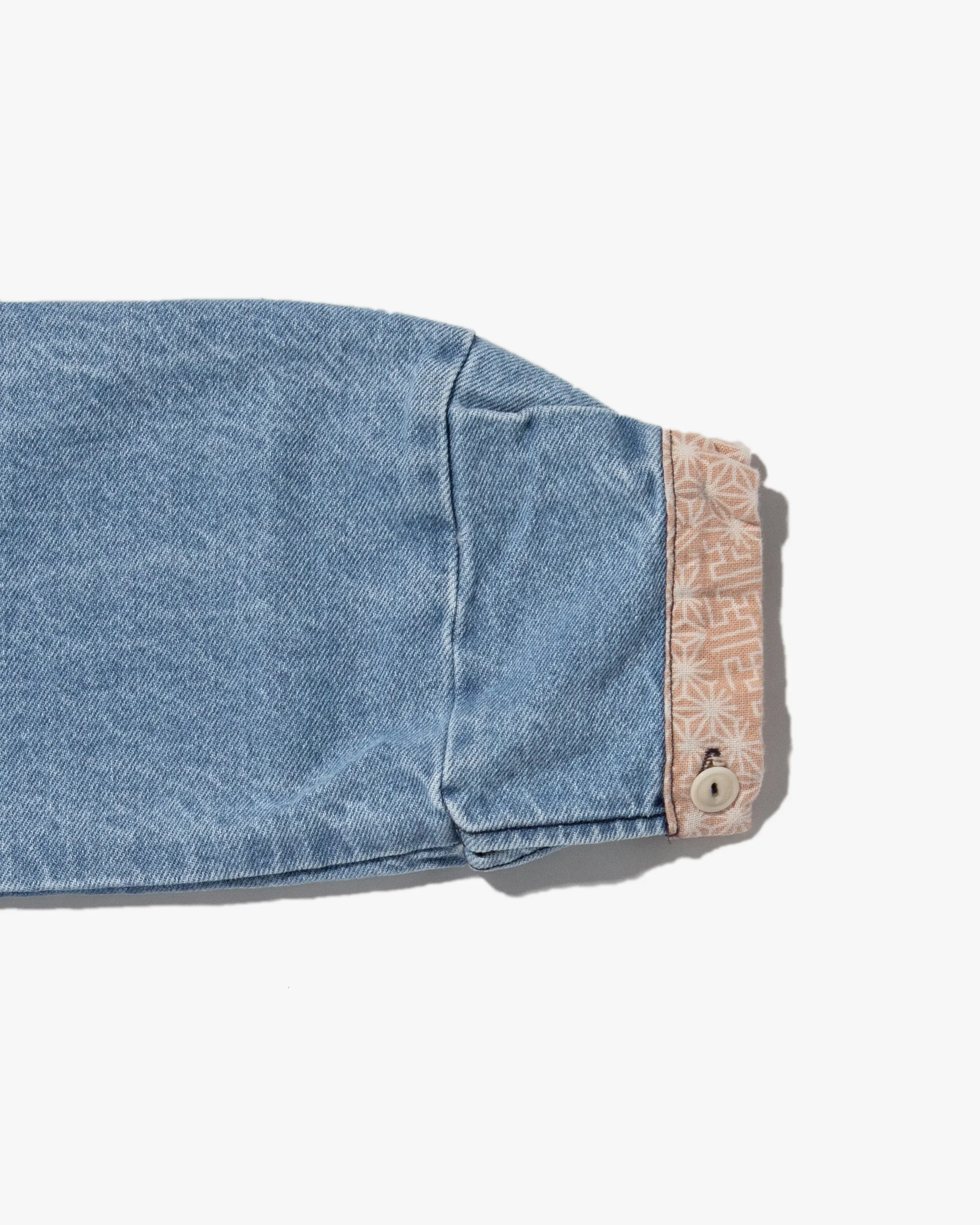Kiriko Original Jacket, Modern Noragi, 11.4 oz. Denim, Bleached, Small Multi