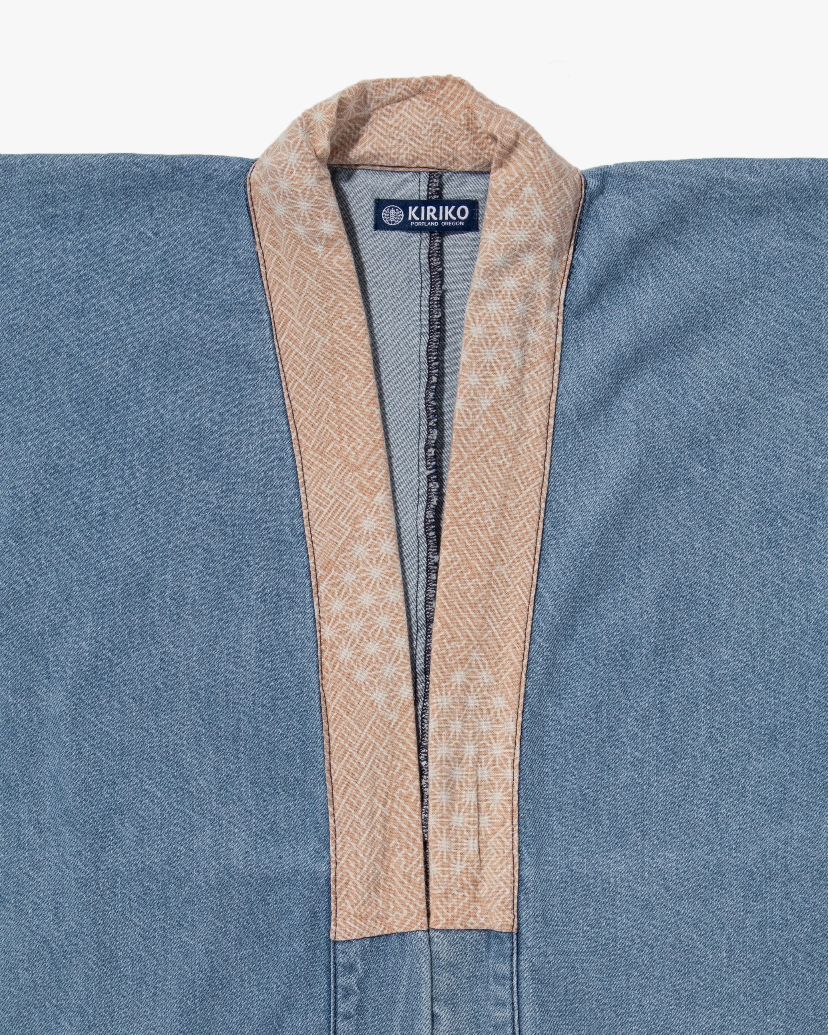 Kiriko Original Jacket, Modern Noragi, 11.4 oz. Denim, Bleached, Small Multi