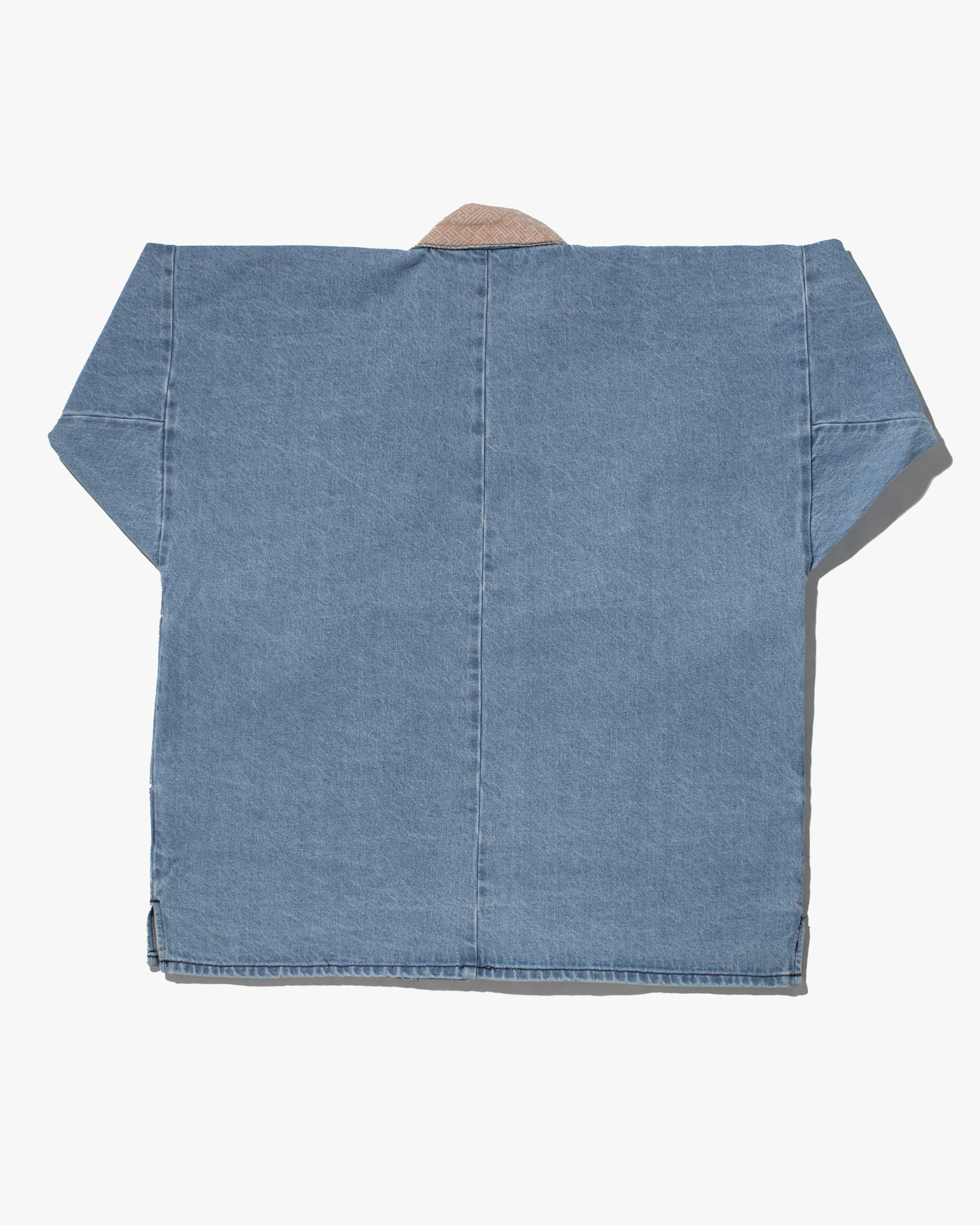 Kiriko Original Jacket, Modern Noragi, 11.4 oz. Denim, Bleached, Small Multi